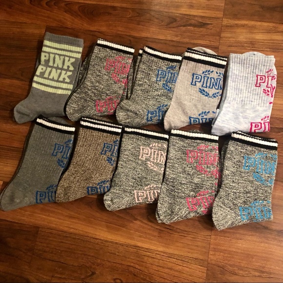 Bundle of 10 Pairs Victoria's Secret VS PINK Socks - Picture 3 of 3